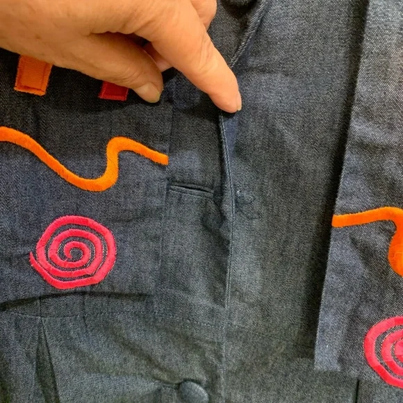 Vintage Bouillabaisse 2 in 1 Multi Color Size 12 Denim Dress.             2908-V - Picture 10 of 10